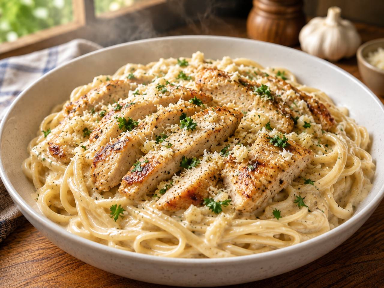 Creamy Garlic Chicken Pasta